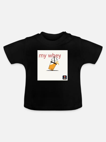 Mein Whey Shake - Baby Bio-T-Shirt mit Rundhals - Schwarz