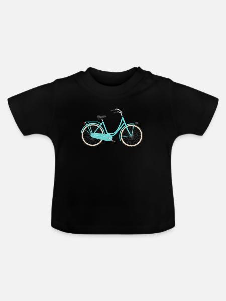 Hollandrad tuerkis - Baby Bio-T-Shirt mit Rundhals - Schwarz