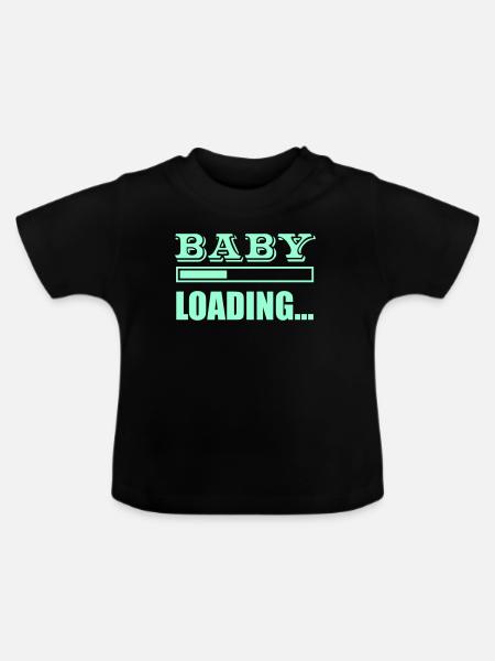 Baby Loading Grafik - Baby Bio-T-Shirt mit Rundhals - Schwarz