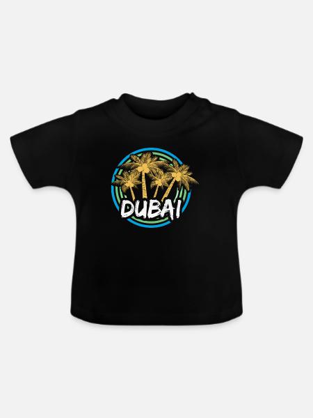 Ferien Dubai - Baby Bio-T-Shirt mit Rundhals - Schwarz