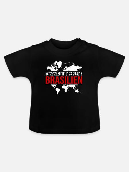 Brasilien - Baby Bio-T-Shirt mit Rundhals - Schwarz