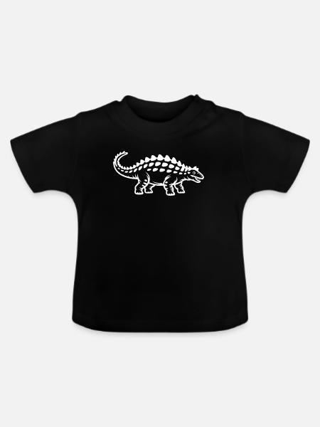 Krokodil Silhouette Kontrast - Baby Bio-T-Shirt mit Rundhals - Schwarz