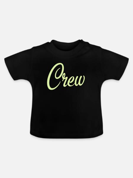 Crew Script Pastellgrün - Baby Bio-T-Shirt mit Rundhals - Schwarz
