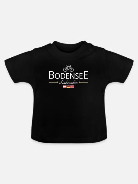 Bodensee Radwandern - Baby Bio-T-Shirt mit Rundhals - Schwarz