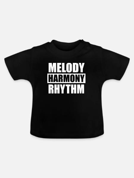 Melody Harmony Rhythm - Baby Bio-T-Shirt mit Rundhals - Schwarz