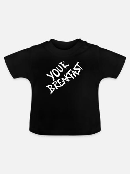 Your Breakfast Handlettering - Baby Bio-T-Shirt mit Rundhals - Schwarz