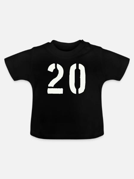 20_zahl- - Baby Bio-T-Shirt mit Rundhals - Schwarz