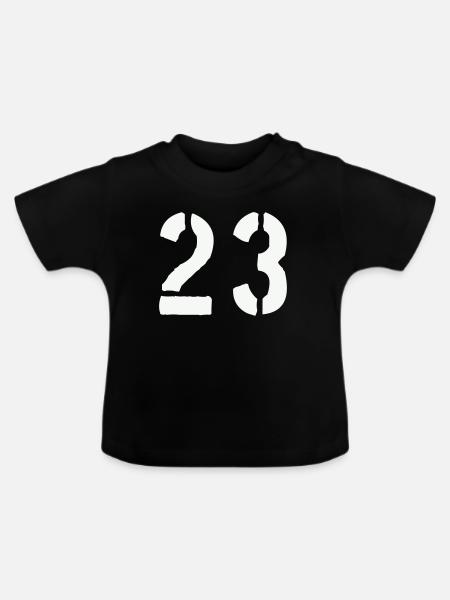 23_zahl - Baby Bio-T-Shirt mit Rundhals - Schwarz