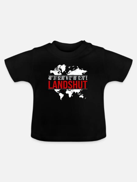 Landshut - Baby Bio-T-Shirt mit Rundhals - Schwarz
