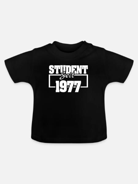 Student 1977 - Baby Bio-T-Shirt mit Rundhals - Schwarz