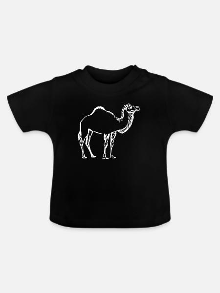 Kamel weiß Geschenk - Baby Bio-T-Shirt mit Rundhals - Schwarz
