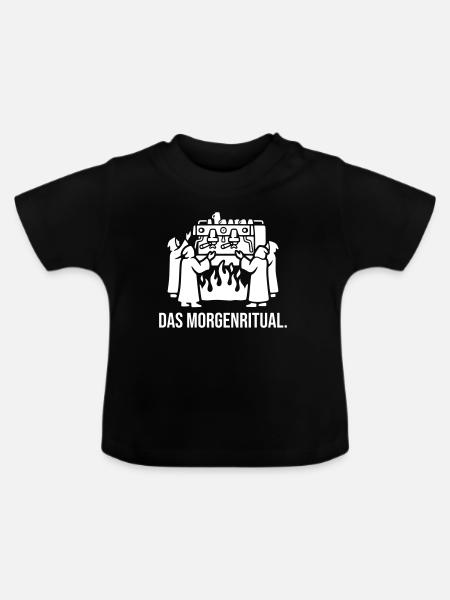 Das Morgenritual Espresso - Baby Bio-T-Shirt mit Rundhals - Schwarz