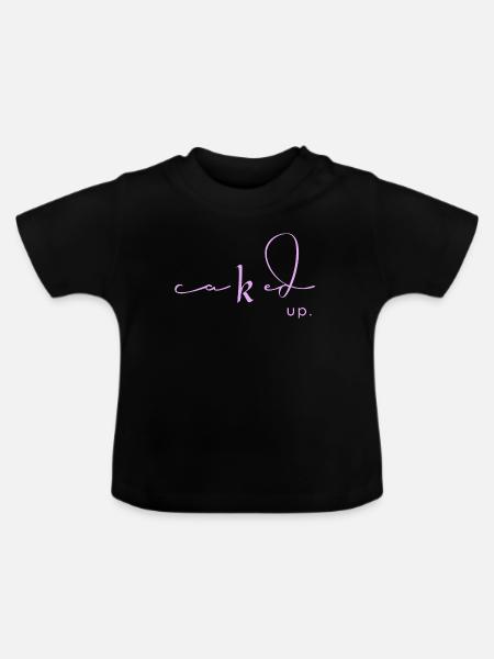 Lavender Caked Up Script - Baby Bio-T-Shirt mit Rundhals - Schwarz