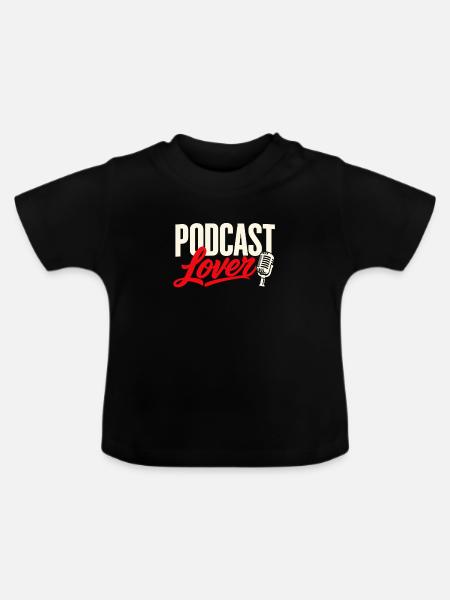 Podcast Lover Mikrofon Retro Design - Baby Bio-T-Shirt mit Rundhals - Schwarz