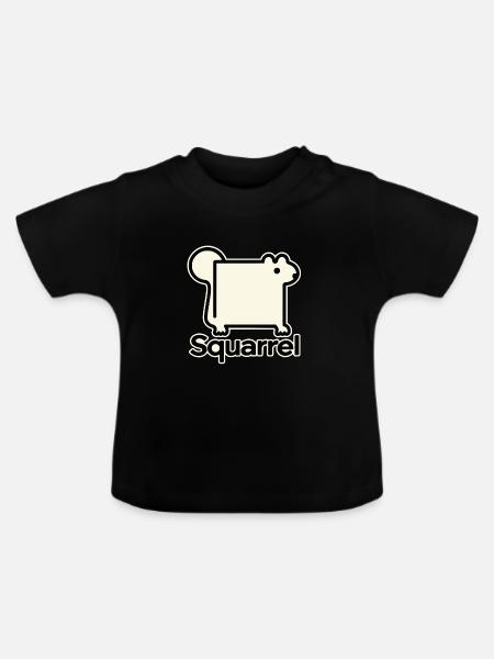 Eckhörnchen - Baby Bio-T-Shirt mit Rundhals - Schwarz