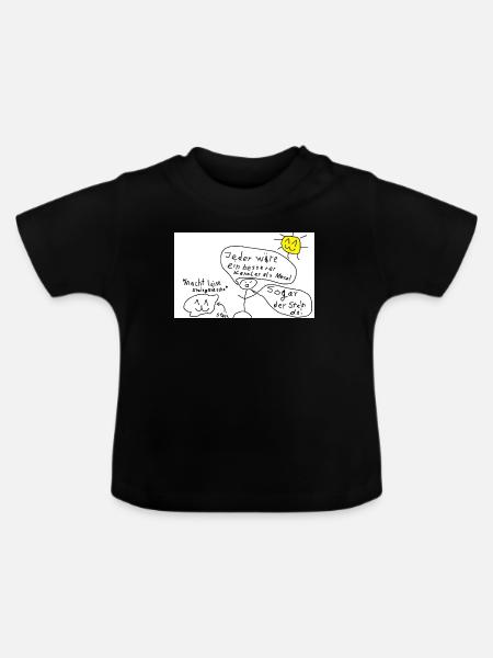 Stein_ist_der_bessere_Kanzler - Baby Bio-T-Shirt mit Rundhals - Schwarz