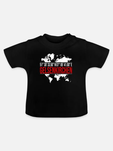 Gelsenkirchen - Baby Bio-T-Shirt mit Rundhals - Schwarz