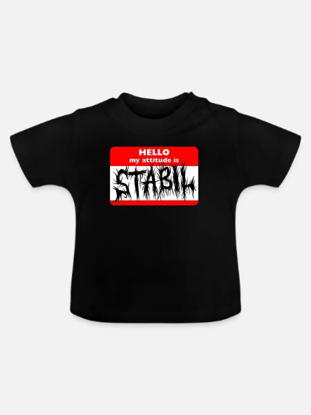STABIL - HELLO DEATH METAL - Baby Bio-T-Shirt mit Rundhals - Schwarz