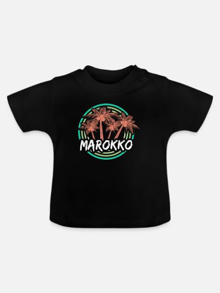 Ferien Marokko - Baby Bio-T-Shirt mit Rundhals - Schwarz