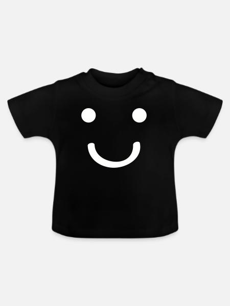 Smileface - Baby Bio-T-Shirt mit Rundhals - Schwarz