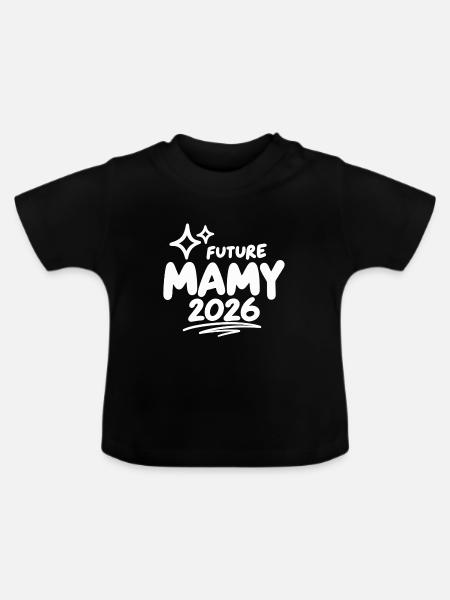 Zukünftige Oma 2026 - Baby Bio-T-Shirt mit Rundhals - Schwarz