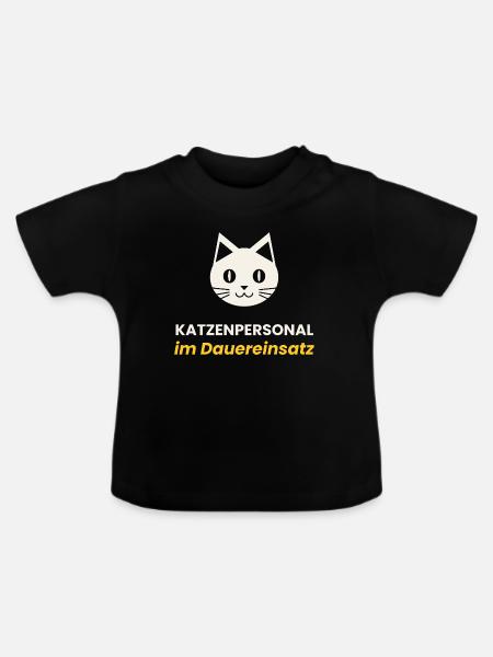 Katzenpersonal Shirt Lustig Katzenliebhaber Gesche - Baby Bio-T-Shirt mit Rundhals - Schwarz
