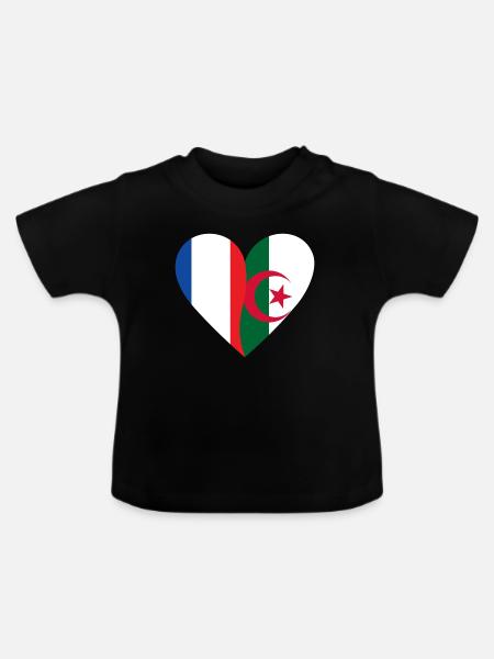 Frankreich Algerien | Französisch-algerisches Geschenk - Baby Bio-T-Shirt mit Rundhals - Schwarz