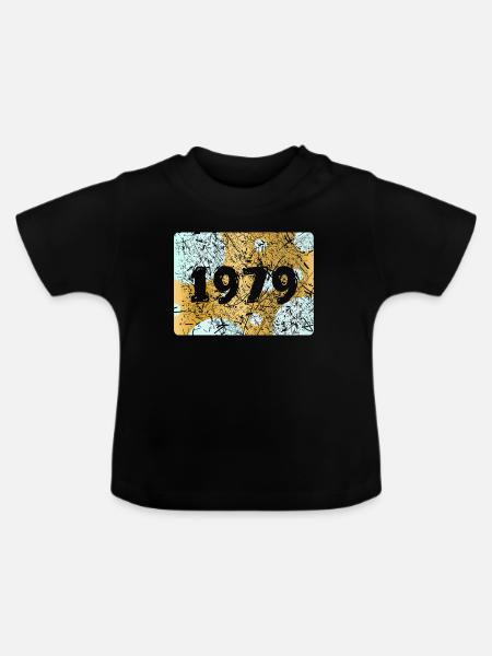 Jahr 1979 - Baby Bio-T-Shirt mit Rundhals - Schwarz