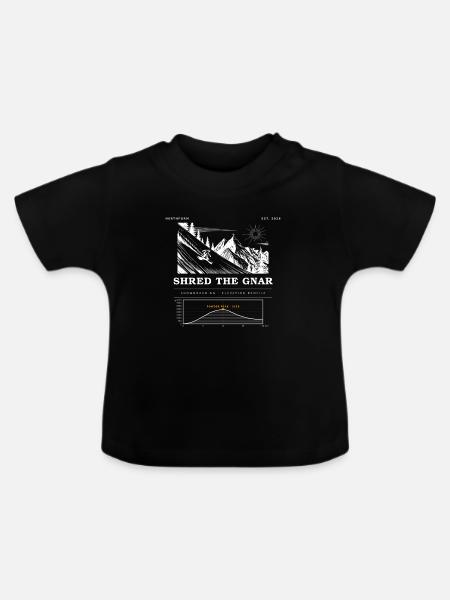 Shred the Gnar – Snowboard Powder - Baby Bio-T-Shirt mit Rundhals - Schwarz