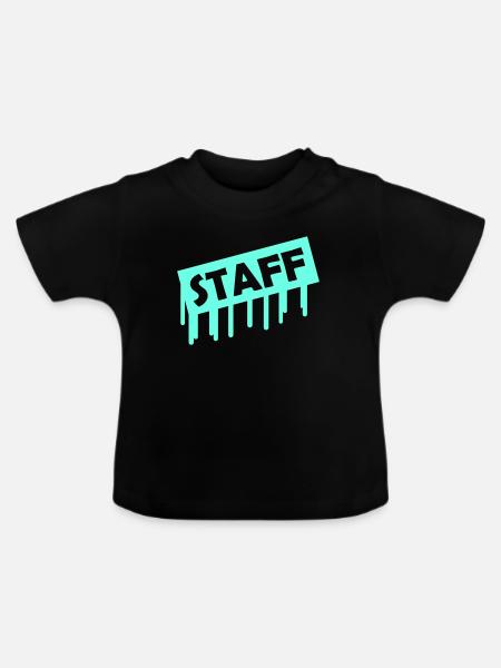 Neon Staff Graffiti Drips - Baby Bio-T-Shirt mit Rundhals - Schwarz