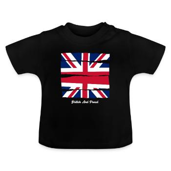 Britannique et fier - T-shirt bio col rond Bébé - noir - Devant