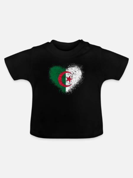 Algerien - Baby Bio-T-Shirt mit Rundhals - Schwarz