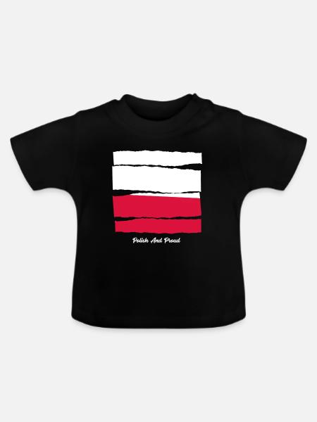 Pole und Stolz Polen - Baby Bio-T-Shirt mit Rundhals - Schwarz