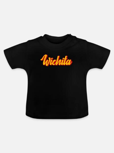 Wichita Script in Sunset Shadow - Baby Bio-T-Shirt mit Rundhals - Schwarz