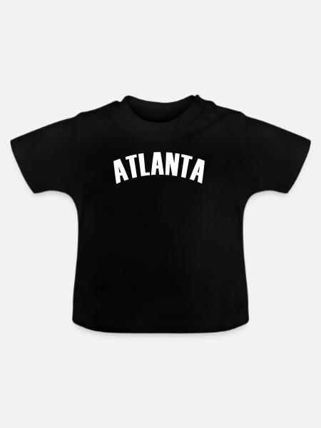 atlanta shirt - Baby Bio-T-Shirt mit Rundhals - Schwarz