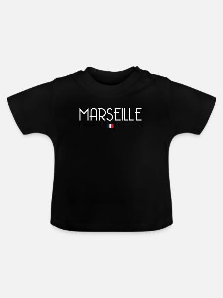 Marseille - Baby Bio-T-Shirt mit Rundhals - Schwarz