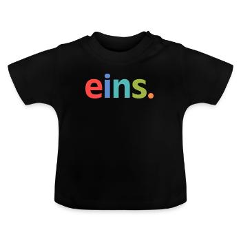 1er anniversaire un an - T-shirt bio col rond Bébé - noir - Devant