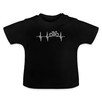 Radsport Kardiogramm - Baby Bio-T-Shirt mit Rundhals - Schwarz - Vorne