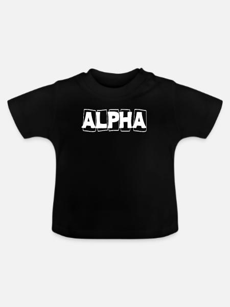 Alpha Fett Wortzeichen - Baby Bio-T-Shirt mit Rundhals - Schwarz