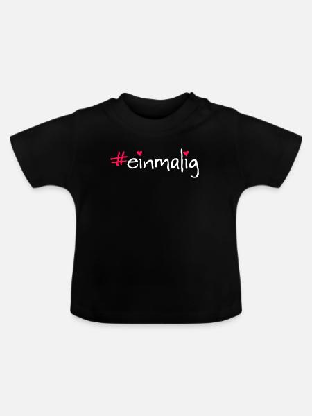 #einmalig - Baby Bio-T-Shirt mit Rundhals - Schwarz