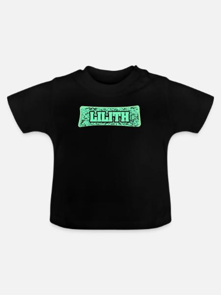 Geburtsname Lilith - Baby Bio-T-Shirt mit Rundhals - Schwarz