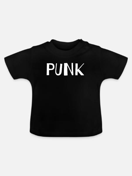 Punk-Logo Urbanes Design - Baby Bio-T-Shirt mit Rundhals - Schwarz