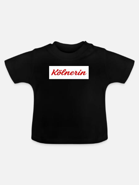 Kölnerin Schriftzug - Baby Bio-T-Shirt mit Rundhals - Schwarz