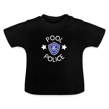 Pool Police - Maître-nageur - T-shirt bio col rond Bébé - noir - Devant