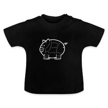 Pork Cut - Metzger Fleisch Butcher Grillen BBQ - Baby Bio-T-Shirt mit Rundhals - Schwarz - Vorne