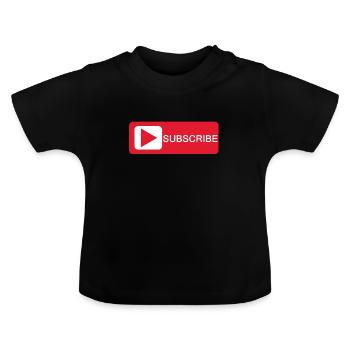 S'abonner - S'abonner - Bouton - T-shirt bio col rond Bébé - noir - Devant