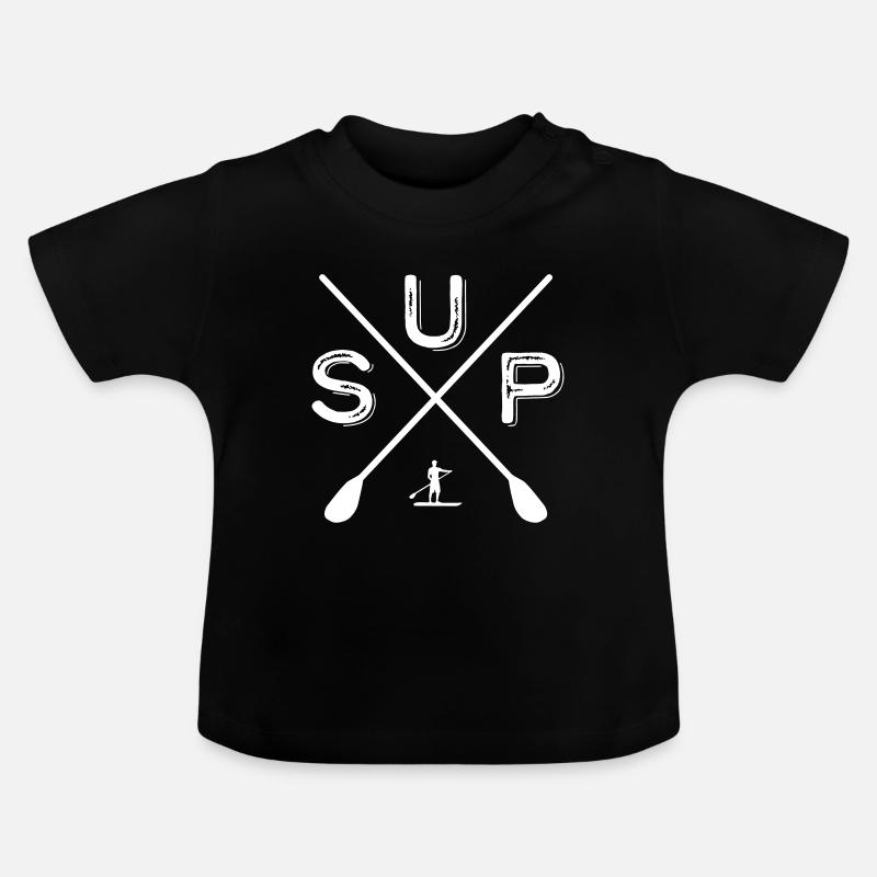 Idée Cadeau Stand Up Paddling SUP Paddle Hobby - T-shirt bio col rond Bébé - noir