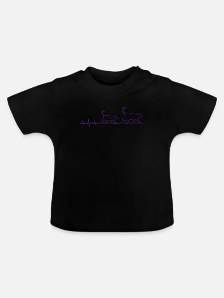 Katze - Baby Bio-T-Shirt mit Rundhals - Schwarz