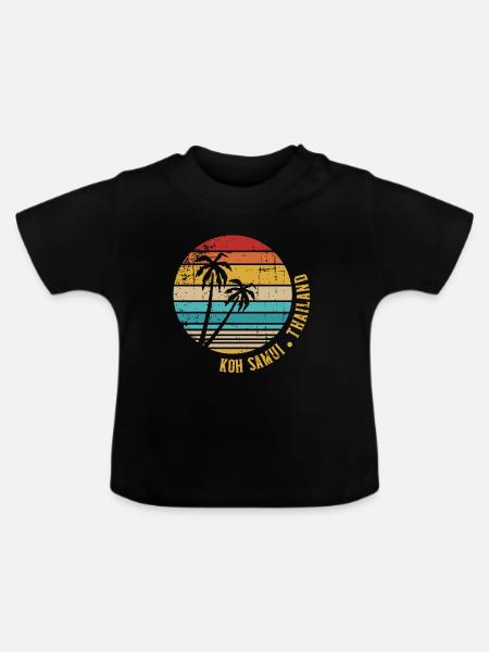 Koh Samui - Baby Bio-T-Shirt mit Rundhals - Schwarz
