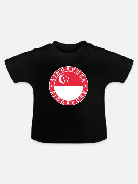 Singapur - Baby Bio-T-Shirt mit Rundhals - Schwarz